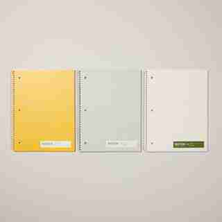 SET OF 3 SPIRAL NOTEBOOKS, NEUTRAL TONES