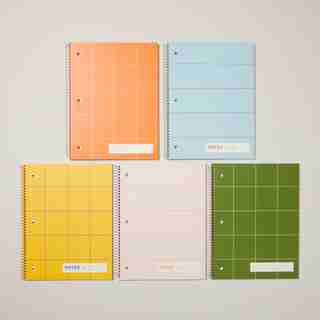 SET OF 5 SPIRAL NOTEBOOKS, MULTICOLOUR