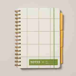 A5 PAPERBOARD 3-TAB NOTEBOOK, CREAM