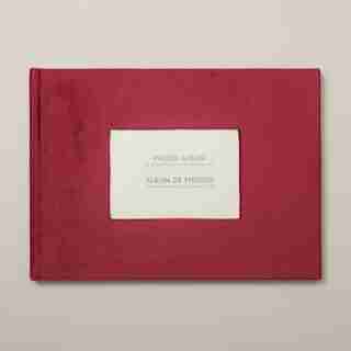 VELVET PHOTO ALBUM, PORT RED