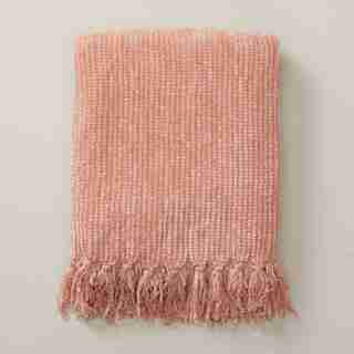 LIGHT WEIGHT CHENILLE THROW BLANKET, PINK