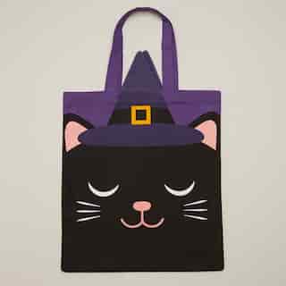 HALLOWEEN TOTE BAG, BLACK CAT