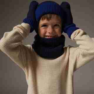 Kids’ Chroma Eco Knit Beanie, Blue Medium-Large