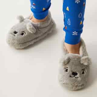 KID'S SLIPPERS, POLAR BEAR MEDIUM