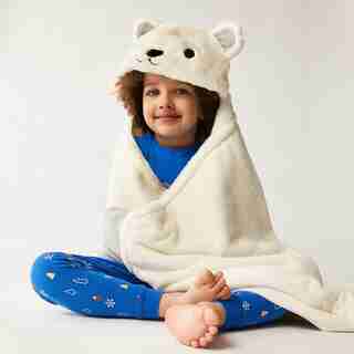 HOODED BLANKET, POLAR BEAR