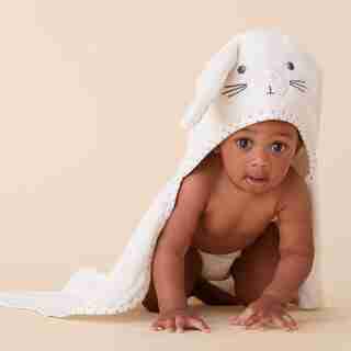 HOODED TOWEL, WHITE BUNNY