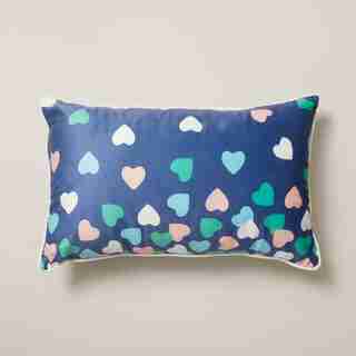 CUSHION, HEARTS AND STRIPES