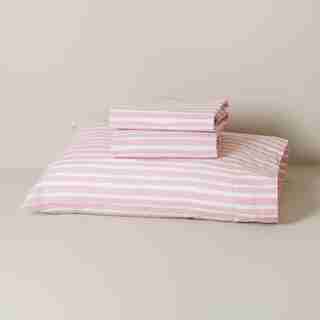 Organic Cotton Sheet Set, Twin Pink Stripe