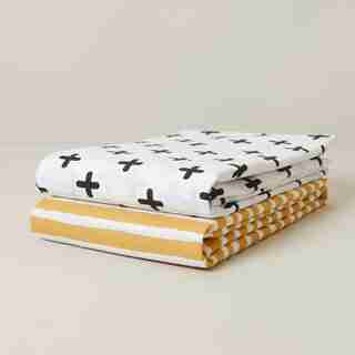 Organic 2-Piece Sheet Set, Toddler Mustard & Plus