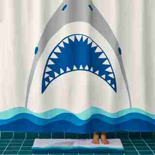 SHOWER CURTAIN, SHARK BITE