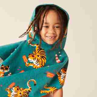 SERVIETTE PONCHO À CAPUCHON – TIGRES