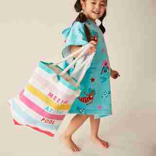 BEACH TOTE BAG, STRIPE