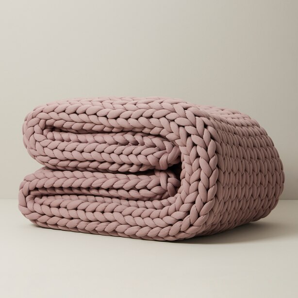 KNIT WEIGHTED THROW BLANKET 12LB HEATHER by OUI Gifts www.chapters