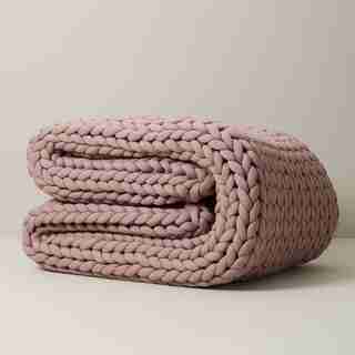 KNIT WEIGHTED THROW BLANKET 12LB HEATHER