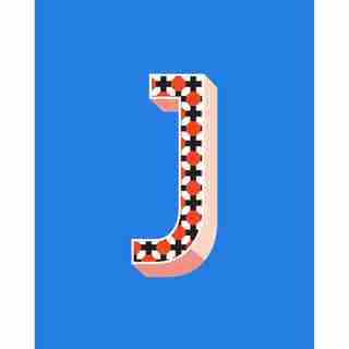 J MONOGRAM ART PRINT 8 X 10