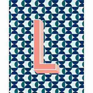 L MONOGRAM ART PRINT 8 X 10