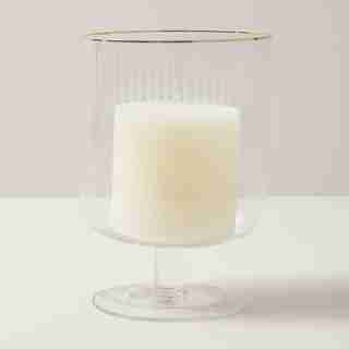ETCHED GLASS HURRICANE, MEDIUM