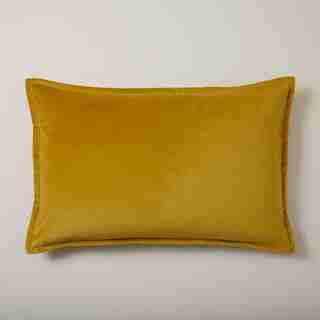 VELVET PILLOW COVER WITH FLANGE ECRU OLIVE 16 x 24