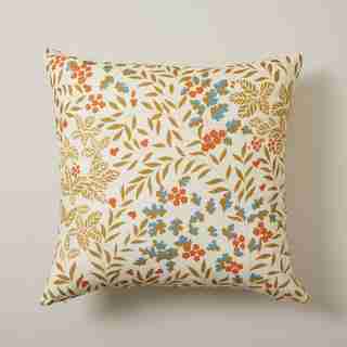 GARDEN FLORAL PILLOW COVER IVORY 18 X 18