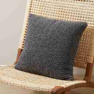 SHAGGY FAUX FUR PILLOW COVER STORM 18 X 18