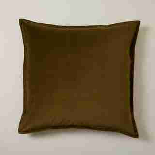 VELVET PILLOW COVER WITH FLANGE WILD OLIVE 20 X 20