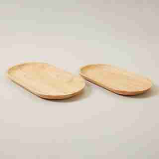 WOOD NESTING SERVING TRAYS