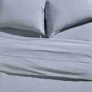 ORGANIC COTTON DUVET COVER, CHAMBRAY BLUE QUEEN