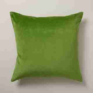 COTTON VELVET PILLOW COVER, GLASS GREEN