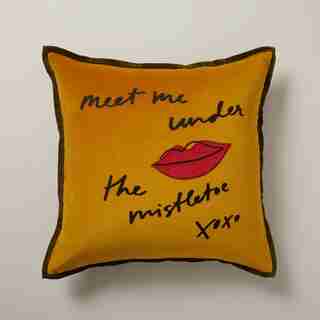 COTTON VELVET PILLOW COVER, MEET ME UNDER THE MISTLETOE