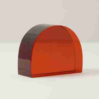 Glass Bookend, Arch, Amber