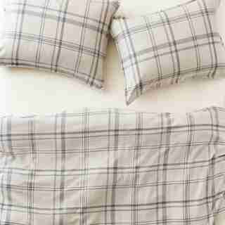 FLANNEL PLAID KING DUVET COVER SET