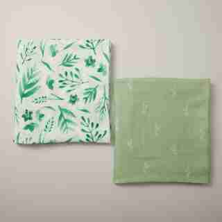 THE LITTLEST X HOLLY COUVERTURES D’EMMAILLOTAGE EN MOUSSELINE DE COTON BIOLOGIQUE – FLORE (ENSEMBLE DE 2)