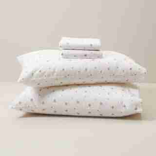 ORGANIC COTTON SHEET SET, DOUBLE/FULL PINK STARS
