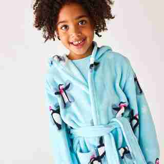 FLEECE ROBE, PENGUIN, 7/8