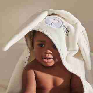 HOODED TOWEL, WHITE BUNNY
