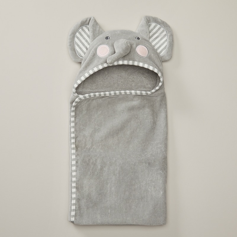 100% Organic Hooded Animal Towel ('') Indigo
