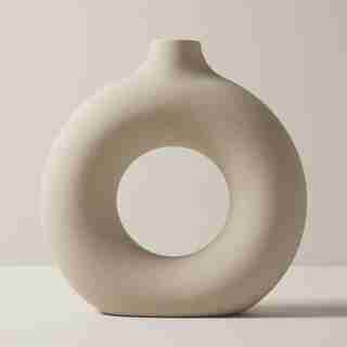 LARGE DONUT VASE, NATURAL