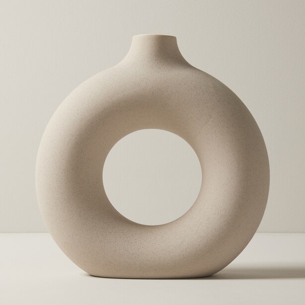 LARGE DONUT VASE, NATURAL
