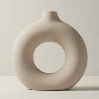 LARGE DONUT VASE, NATURAL