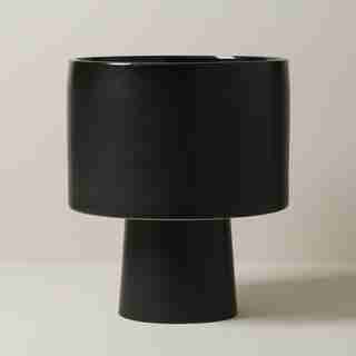 PEDESTAL PLANTER, BLACK 14"