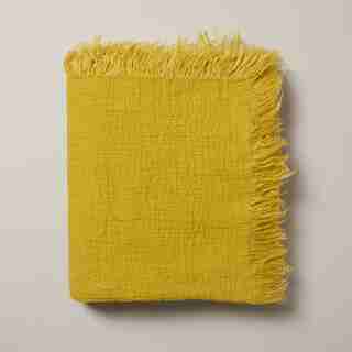 CRINKLE LINEN THROW, POLLEN