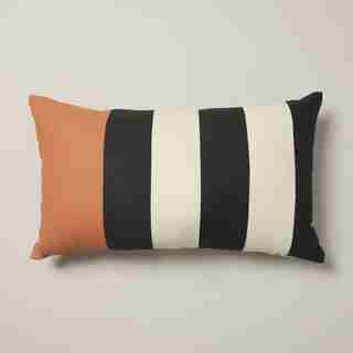 OUTDOOR PILLOW CUSHION, STRIPE TERRACOTTA
