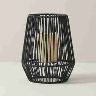 RESIN OUTDOOR LANTERN, BLACK 5" x 5"
