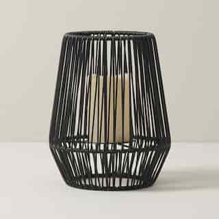 RESIN OUTDOOR LANTERN, BLACK 5" x 5"