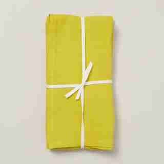 HEMMED LINEN NAPKINS, CHARTREUSE, SET OF 4