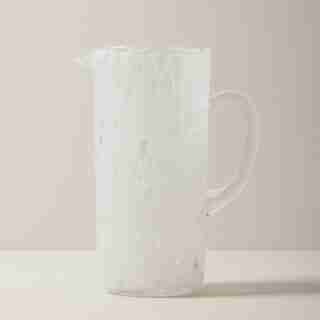 CONFETTI GLASS PITCHER, WHITE