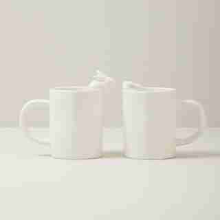 KISSING BUNNY MUGS, SET OF 2