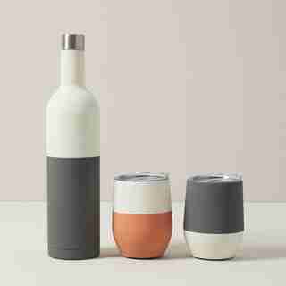 WINE BOTTLE & TUMBLERS SET, NEUTRALS
