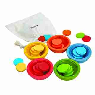 PLANTOYS SORT & COUNT CUPS MULTI-COLORED