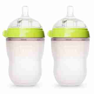Comotomo Natural Flow Baby Bottle Colic Prevention 2-Pack Green 250 ML